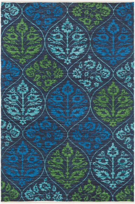 Surya Elaine ELI-3085 Aqua;Blue;Dark Blue;Medium Green 8' x 11' Rug