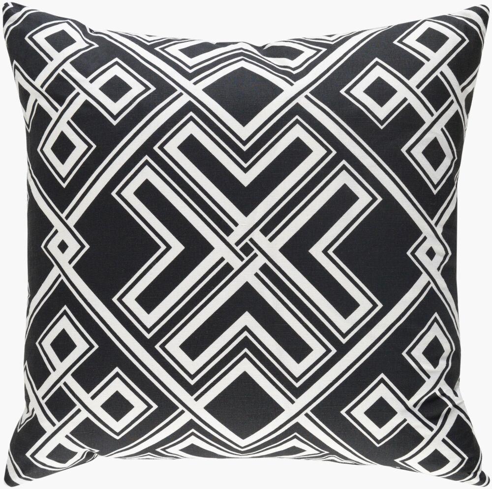 Surya Ethiopia ETPA-7228 Black;Ivory 18"L x 18"W Fabric