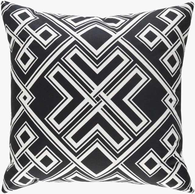 Surya Ethiopia ETPA-7228 Black;Ivory 18"L x 18"W Fabric