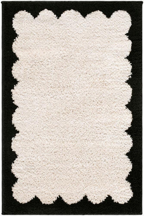 Surya Fossay Shag FSG-2342 Black;Cream 2' x 2'11" Rug