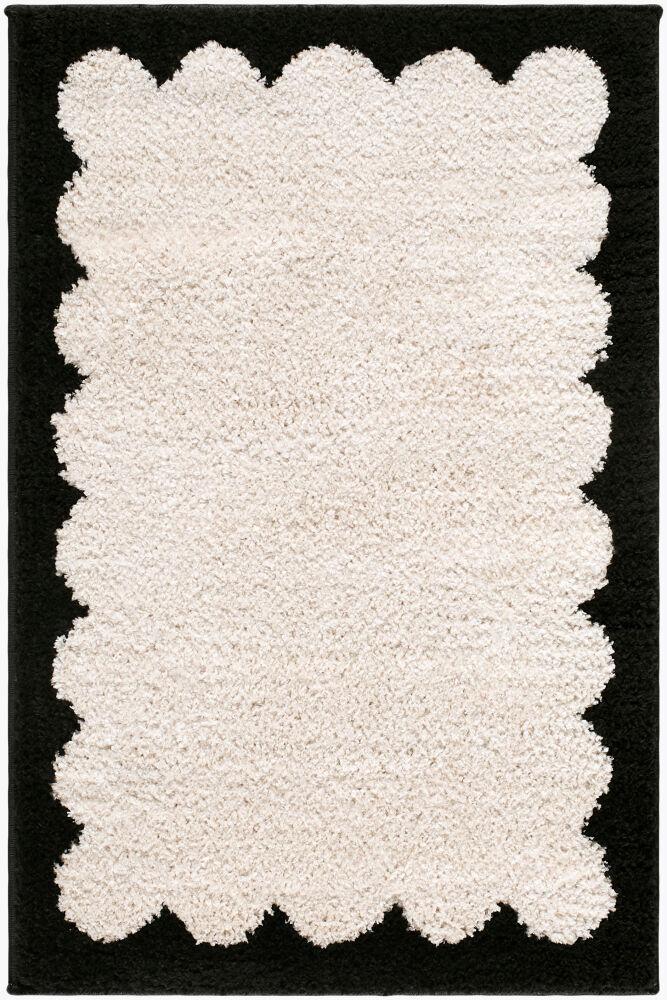Surya Fossay Shag FSG-2342 Black;Cream 5'3" x 7' Rug
