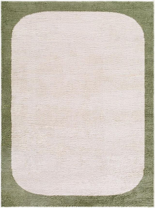 Surya Fossay Shag FSG-2344 Cream;Olive 6'7" x 9' Rug