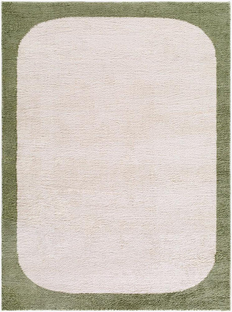 Surya Fossay Shag FSG-2344 Cream;Olive 7'10" x 10' Rug