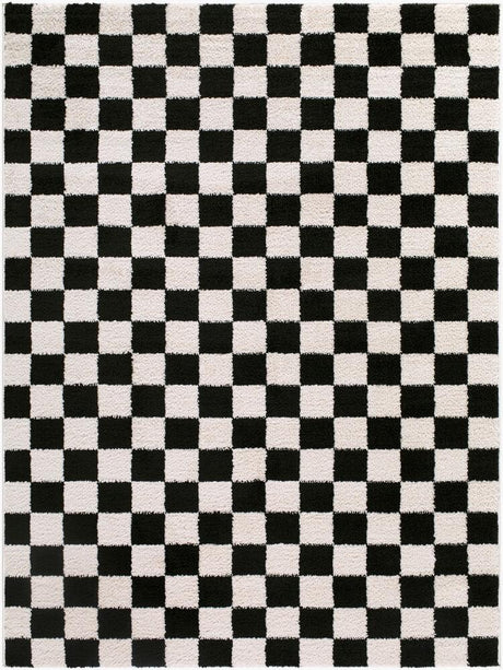 Surya Fossay Shag FSG-2347 Black;Cream 6'7" x 9' Rug