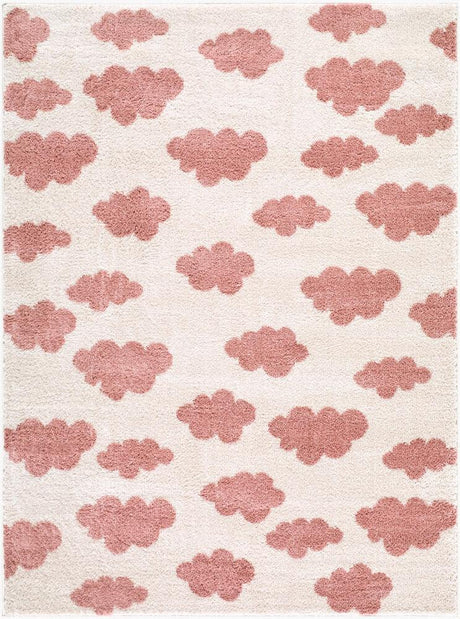 Surya Fossay Shag FSG-2349 Ivory;Rose 5'3" x 7' Rug
