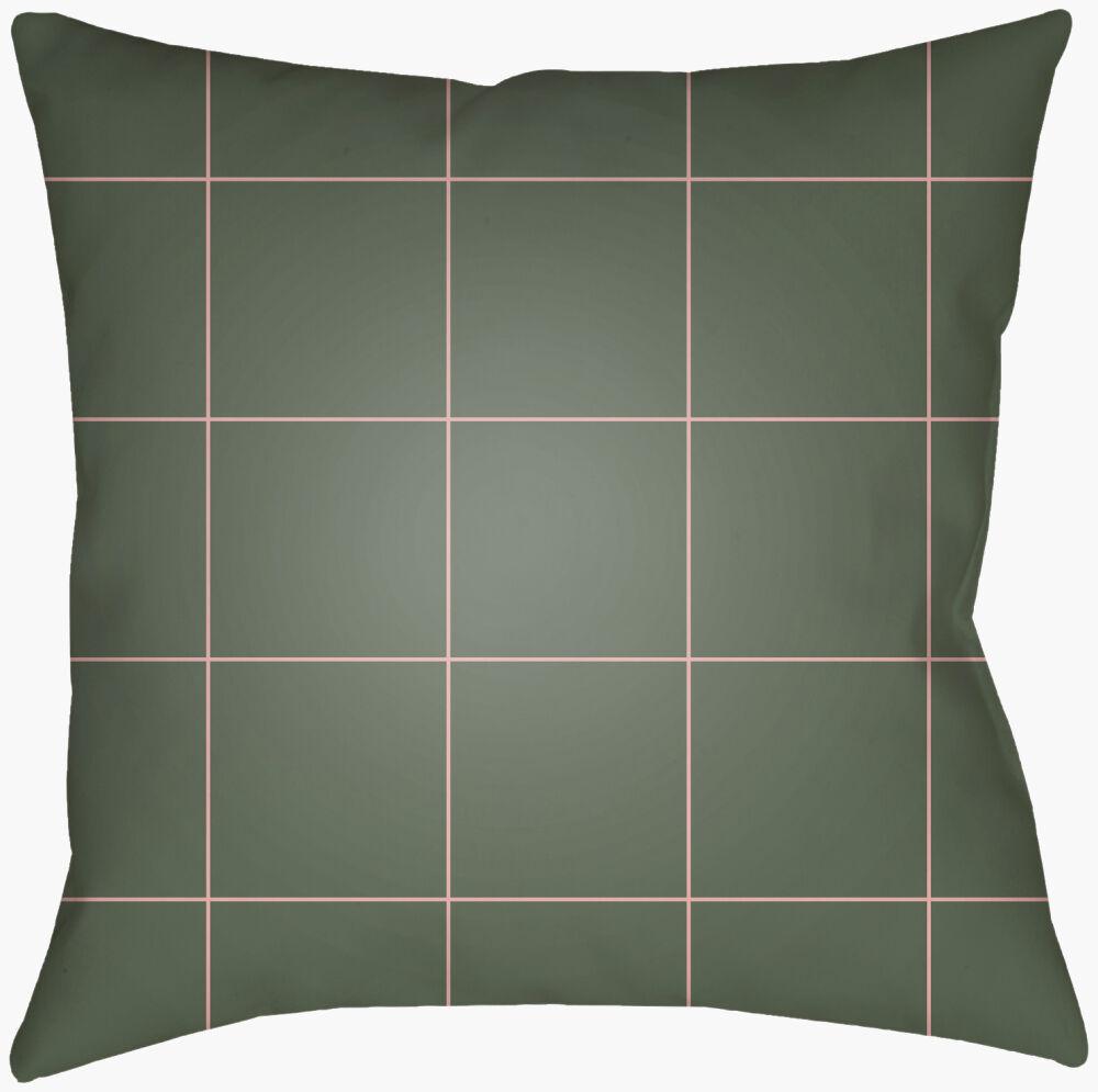 Surya Gridwork GDW-003 Dusty Pink;Olive 16"L x 16"W Fabric