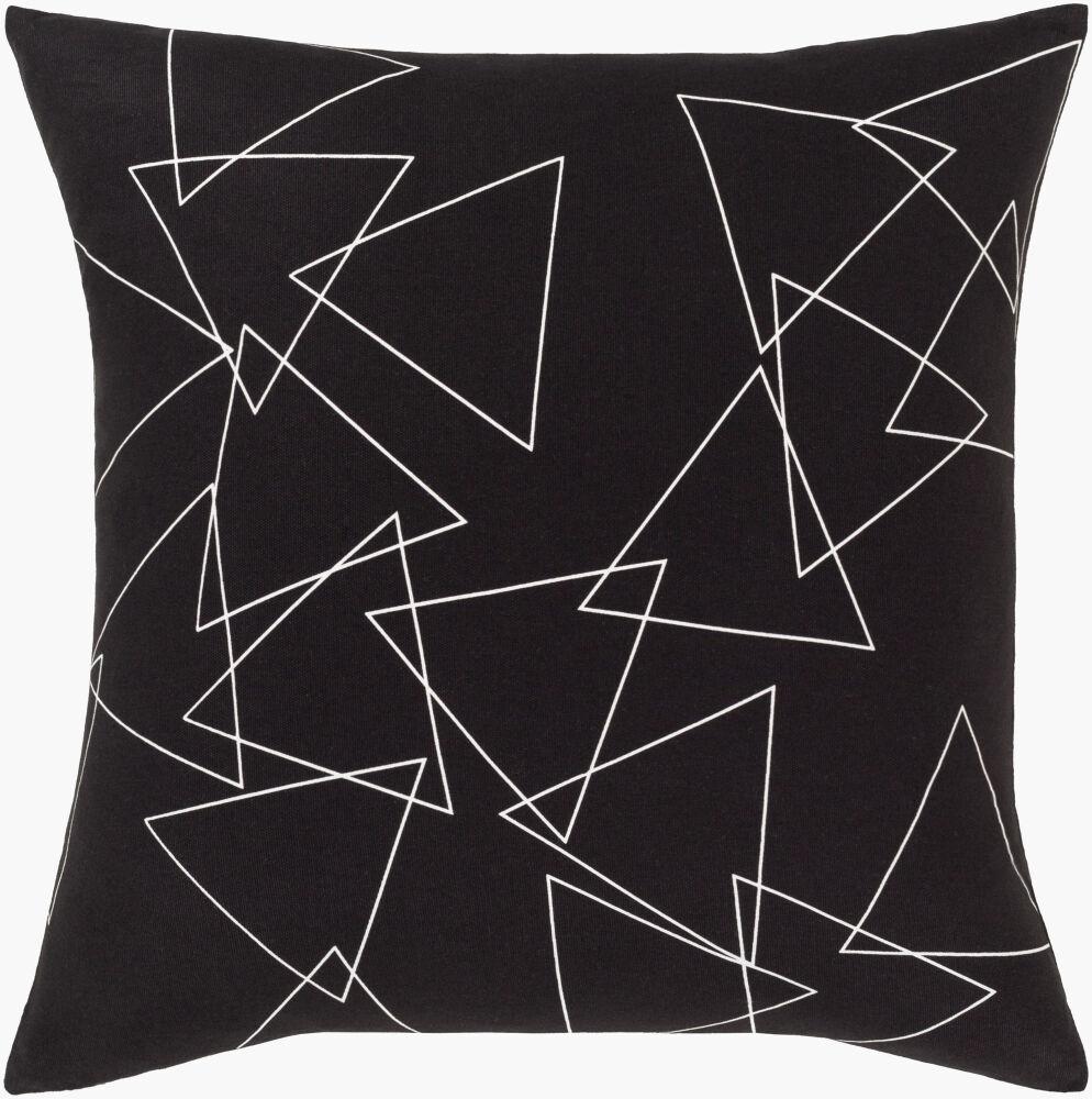 Surya Graphic Punch GPC-006 Black;White 18"L x 18"W Fabric