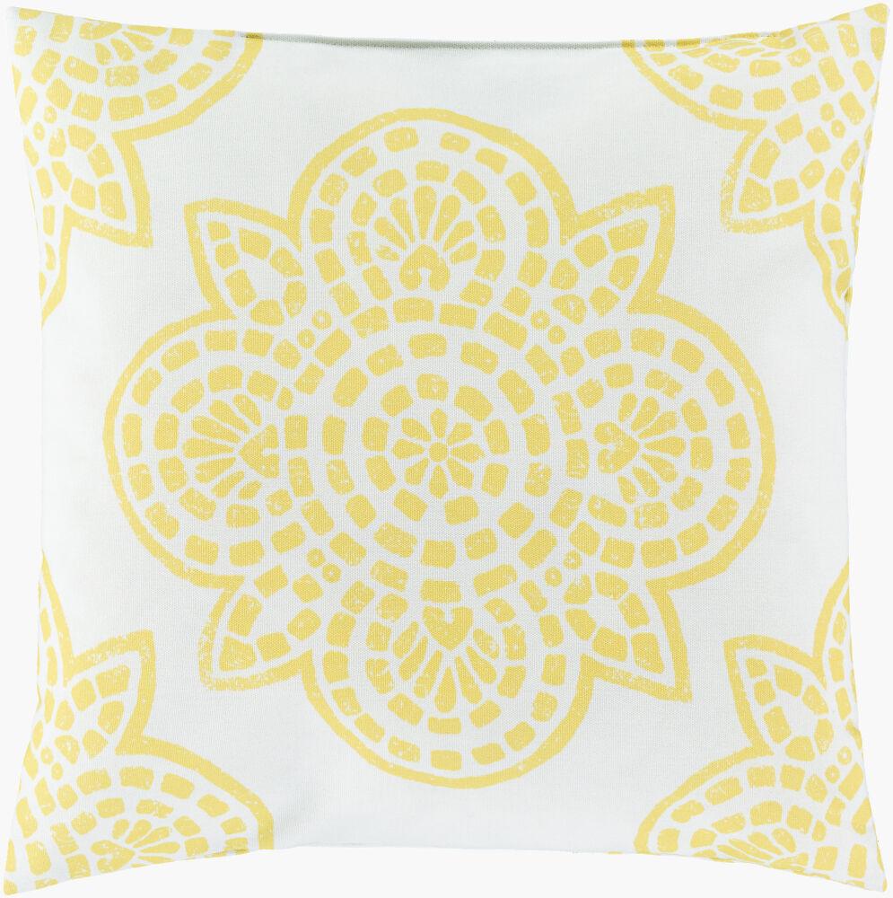 Surya Hemma HM-003 Ivory;Mustard 16"L x 16"W Fabric