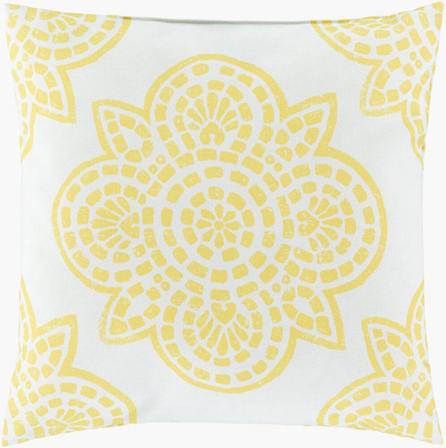 Surya Hemma HM-003 Ivory;Mustard 16"L x 16"W Fabric