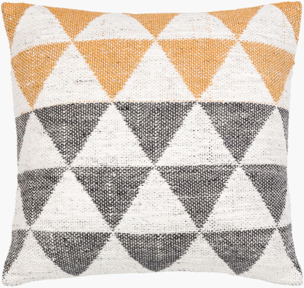 Surya Lewis LEW-004 Black;Cream;Mustard 20"L x 20"W Fabric