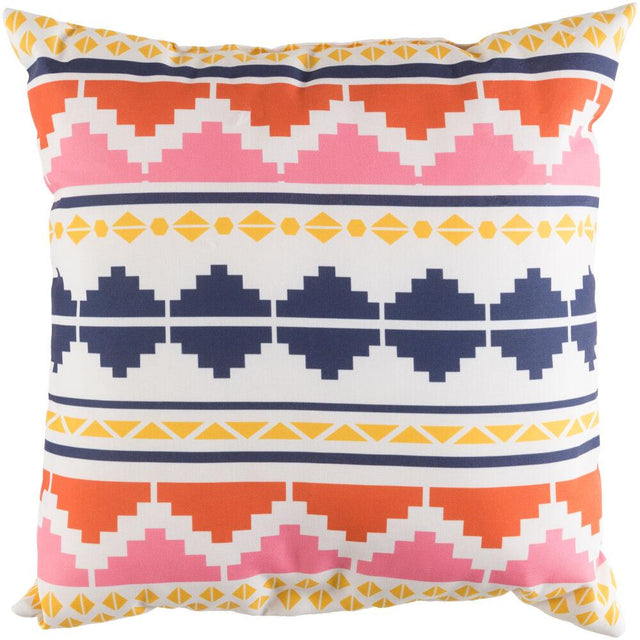Surya Littles LI-007 Burnt Orange;Dark Blue;Ivory;Pink;Yellow 18"L x 18"W Fabric