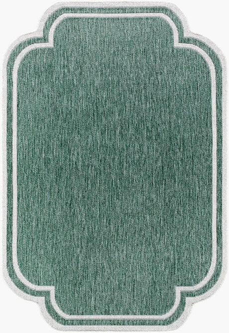 Surya Miami Beach MBH-2312 Cream;Medium Green 5'3" x 7' Rug