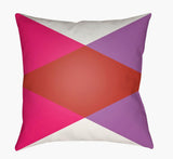 Surya Moderne MD-003 Purple;Red;Rose;White 18"L x 18"W Fabric