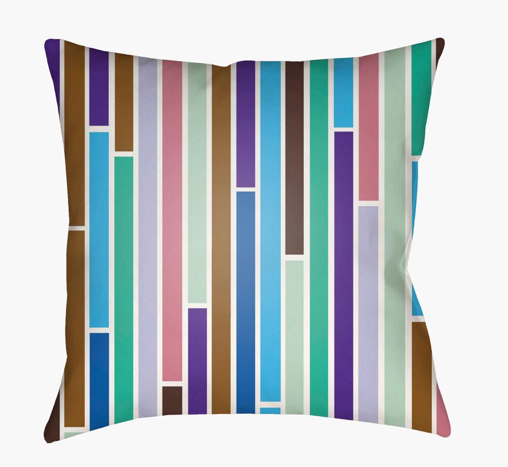 Surya Moderne MD-022 Aqua;Dark Blue;Medium Brown;Seafoam;White 22"L x 22"W Fabric