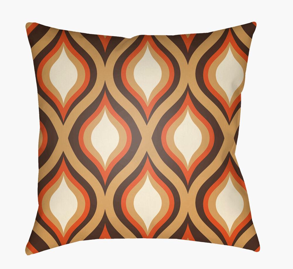 Surya Moderne MD-039 Dark Brown;Mustard;Orange;White 18"L x 18"W Fabric