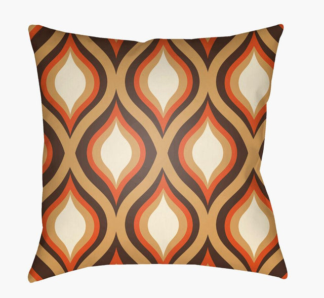 Surya Moderne MD-039 Dark Brown;Mustard;Orange;White 18"L x 18"W Fabric