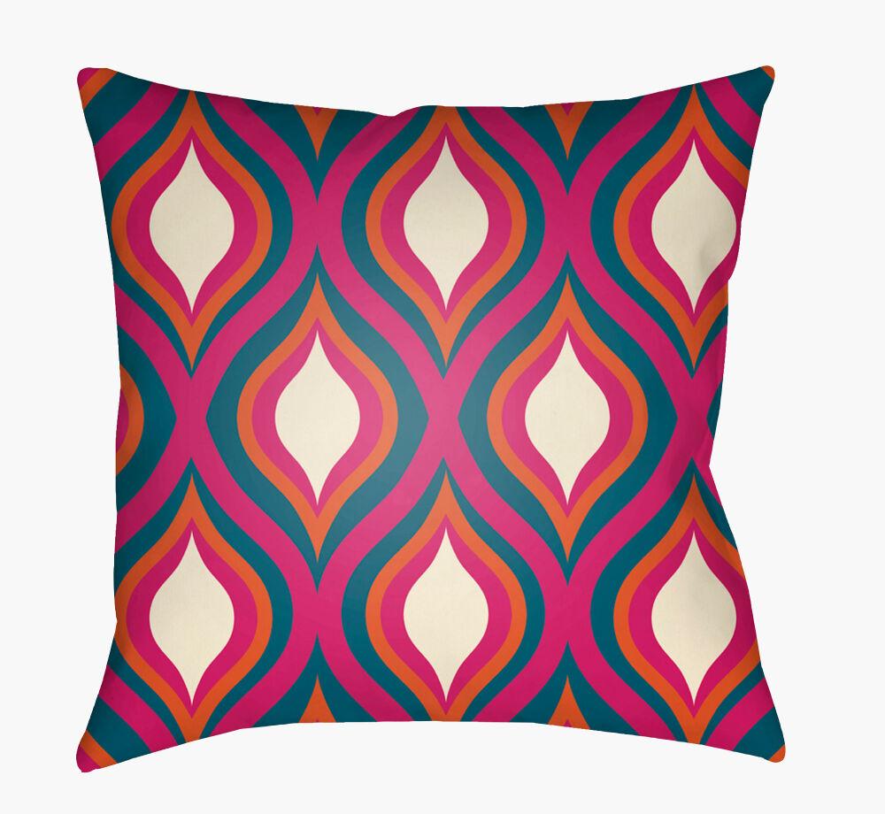 Surya Moderne MD-040 Deep Teal;Fuchsia;Orange;White 18"L x 18"W Fabric