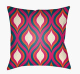 Surya Moderne MD-040 Deep Teal;Fuchsia;Orange;White 18"L x 18"W Fabric