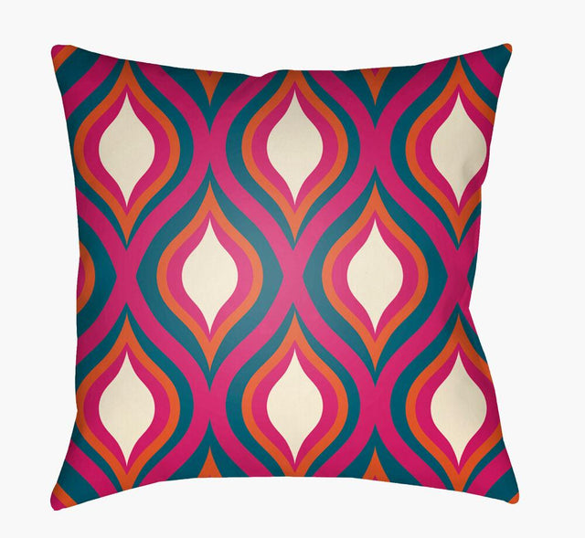 Surya Moderne MD-040 Deep Teal;Fuchsia;Orange;White 18"L x 18"W Fabric