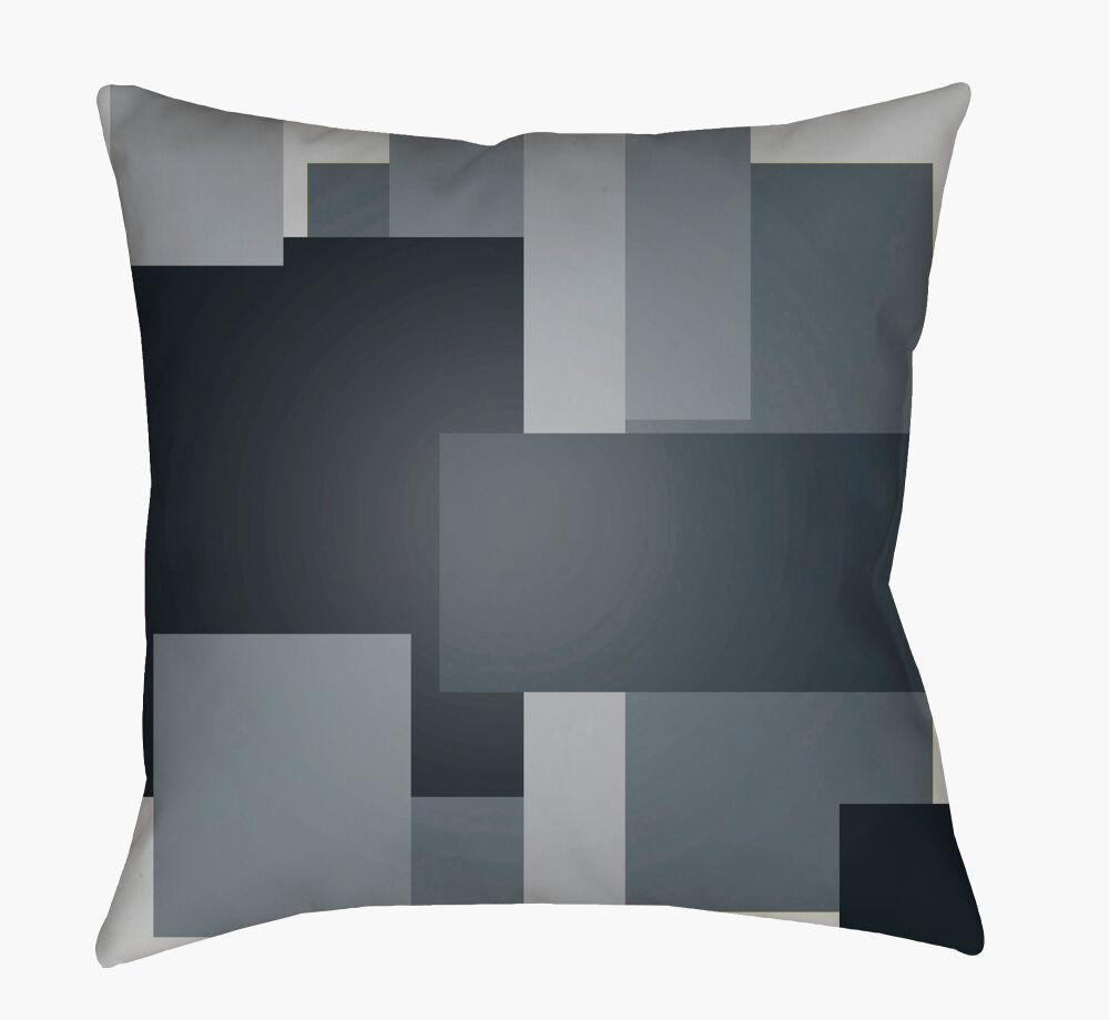 Surya Moderne MD-069 Black;Medium Gray;Slate 18"L x 18"W Fabric