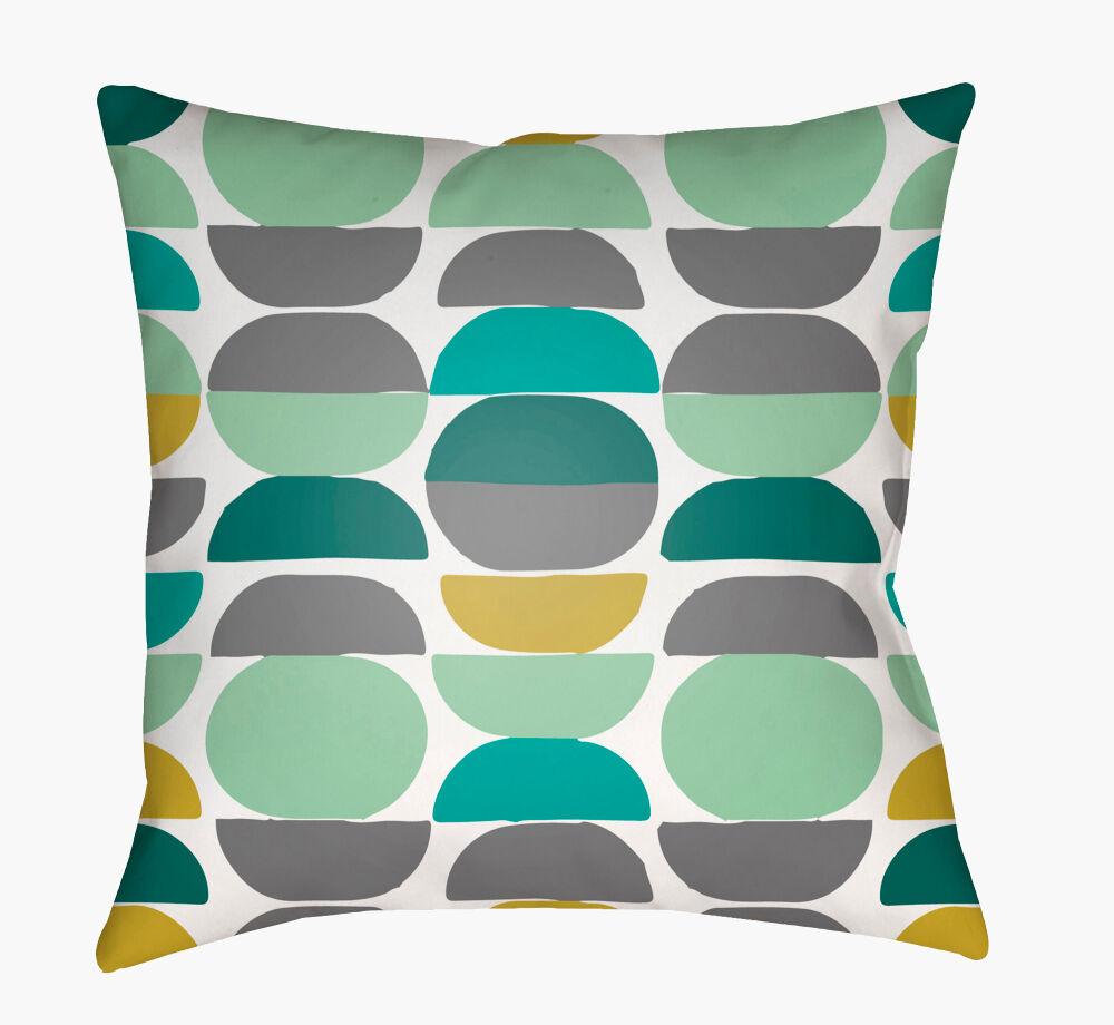 Surya Moderne MD-081 Gray;Light Green;Medium Green;Mustard;White 20"L x 20"W Fabric