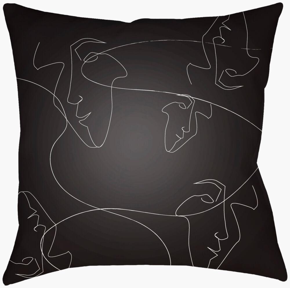 Surya Modern Faces MDF-003 Black;White 16"L x 16"W Fabric
