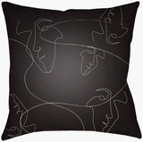 Surya Modern Faces MDF-003 Black;White 16"L x 16"W Fabric