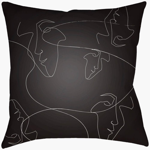 Surya Modern Faces MDF-003 Black;White 16"L x 16"W Fabric