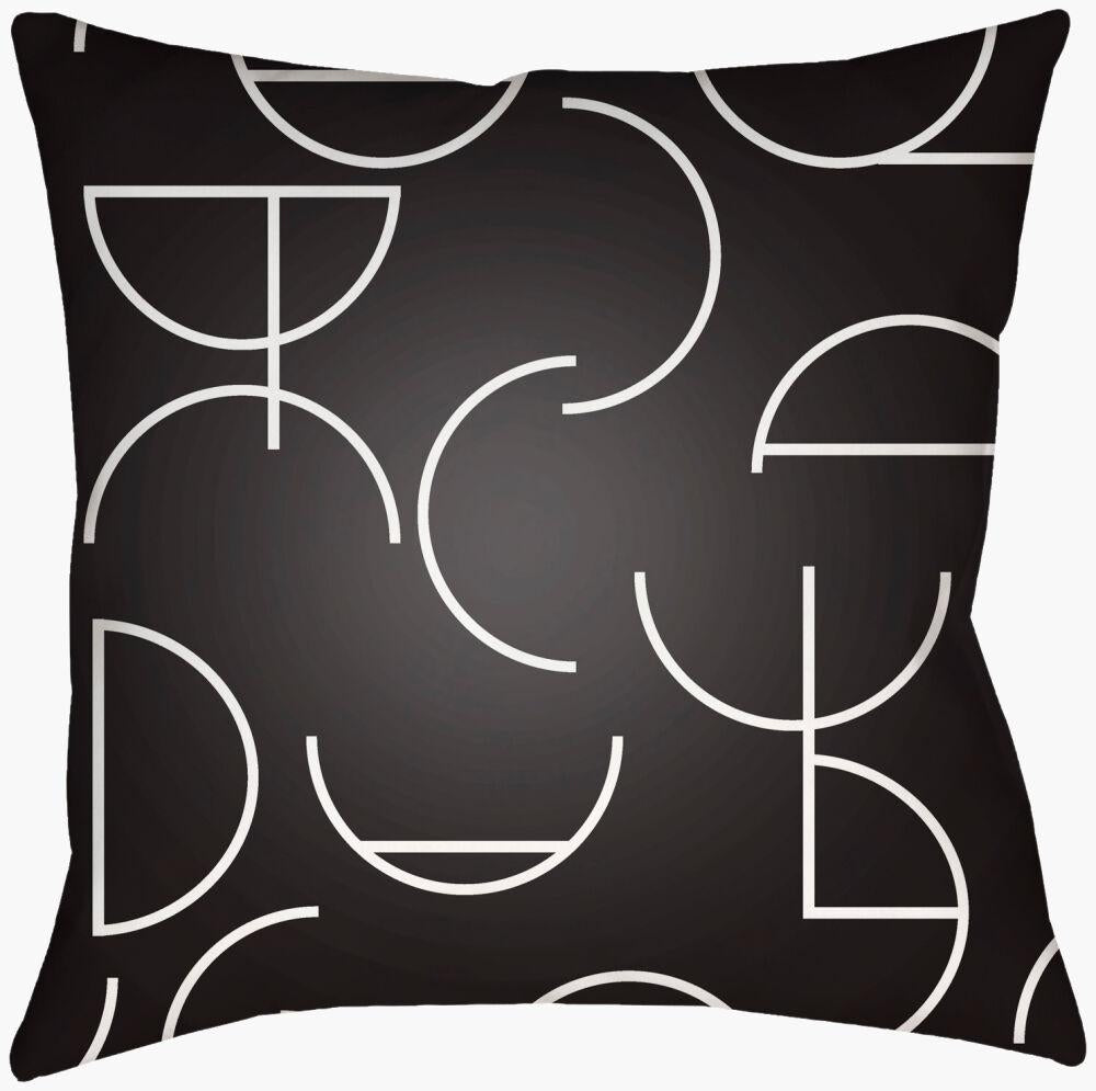 Surya Modern Circles MEC-001 Black;White 14"L x 22"W Fabric