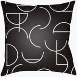 Surya Modern Circles MEC-001 Black;White 14"L x 22"W Fabric