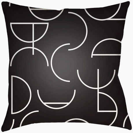 Surya Modern Circles MEC-001 Black;White 14"L x 22"W Fabric