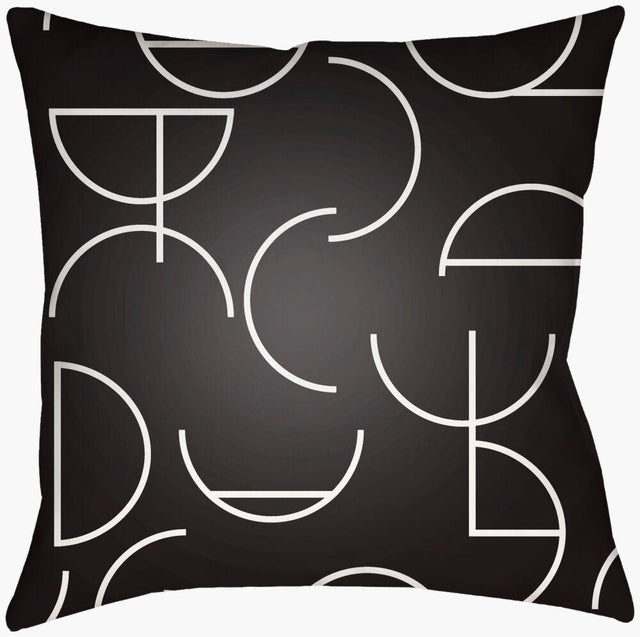 Surya Modern Circles MEC-001 Black;White 14"L x 22"W Fabric