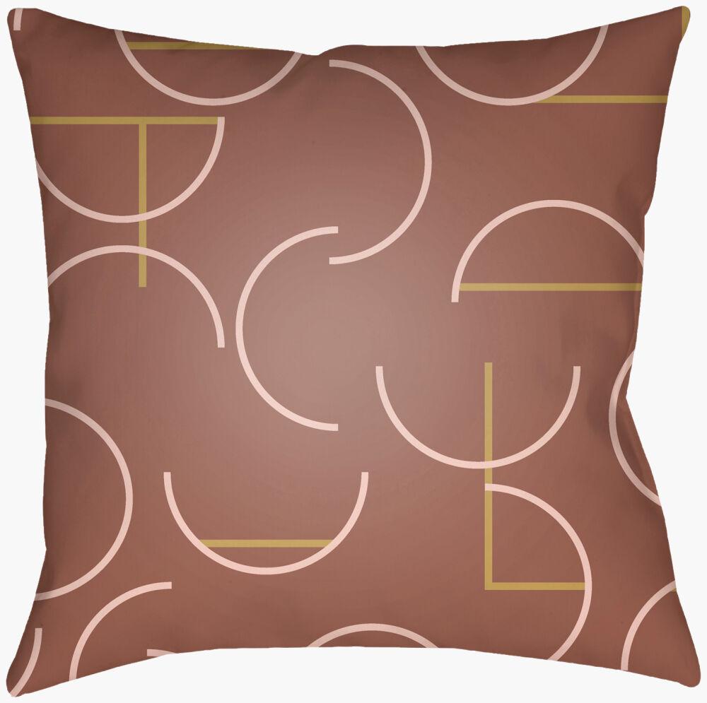 Surya Modern Circles MEC-002 Medium Brown;Mustard;Pale Pink 14"L x 22"W Fabric
