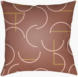 Surya Modern Circles MEC-002 Medium Brown;Mustard;Pale Pink 14"L x 22"W Fabric