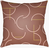 Surya Modern Circles MEC-002 Medium Brown;Mustard;Pale Pink 16"L x 16"W Fabric