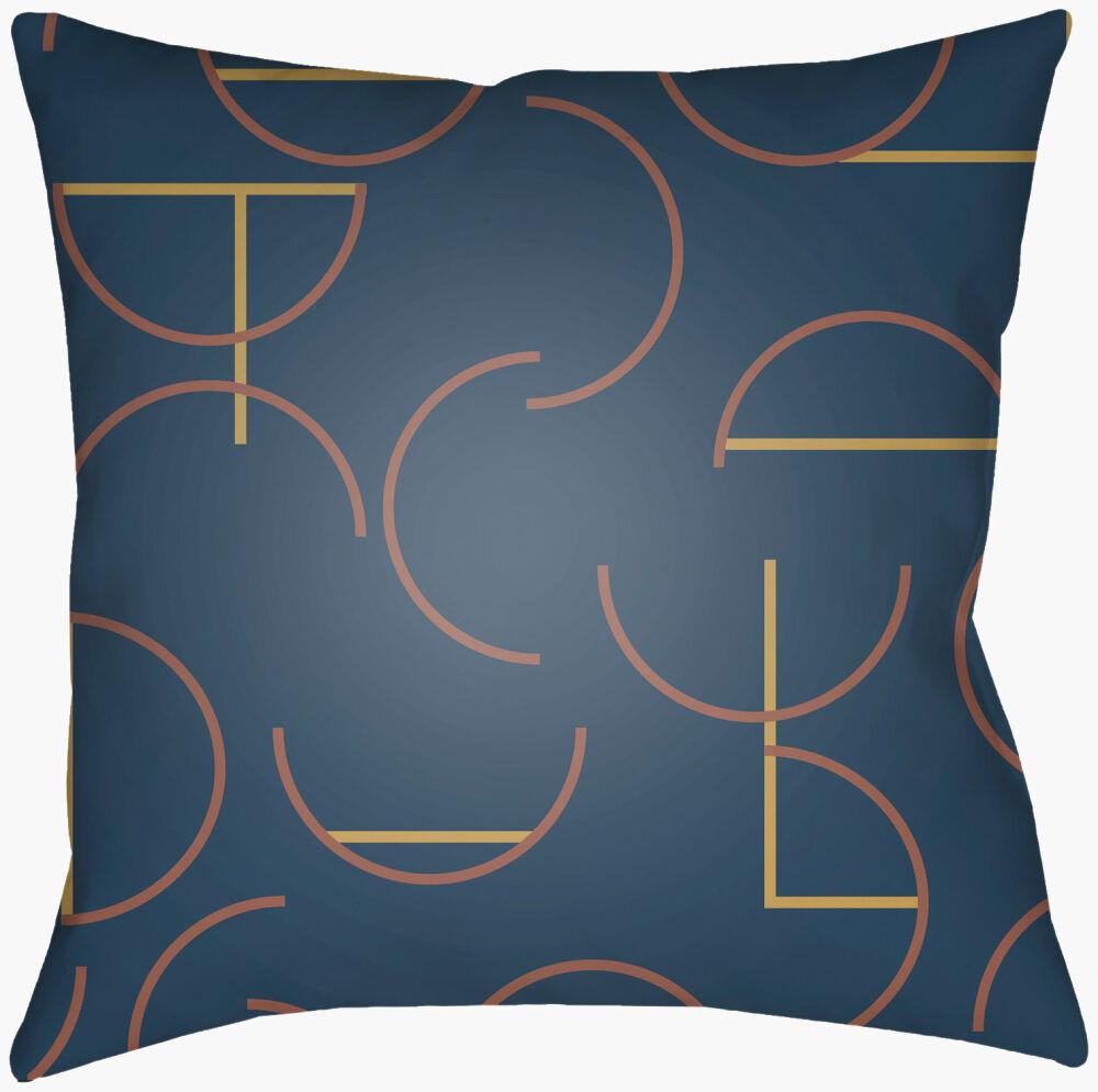 Surya Modern Circles MEC-003 Medium Brown;Metallic Gold;Navy 14"L x 22"W Fabric