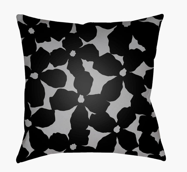 Surya Moody Floral MF-001 Black;Slate 22"L x 22"W Fabric