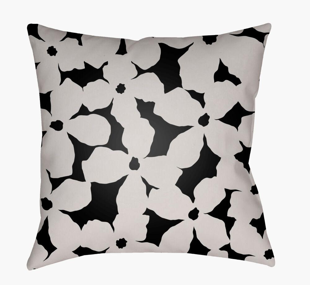 Surya Moody Floral MF-003 Black;Light Gray 18"L x 18"W Fabric