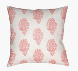 Surya Moody Floral MF-010 Coral;Dusty Pink;White 22"L x 22"W Fabric