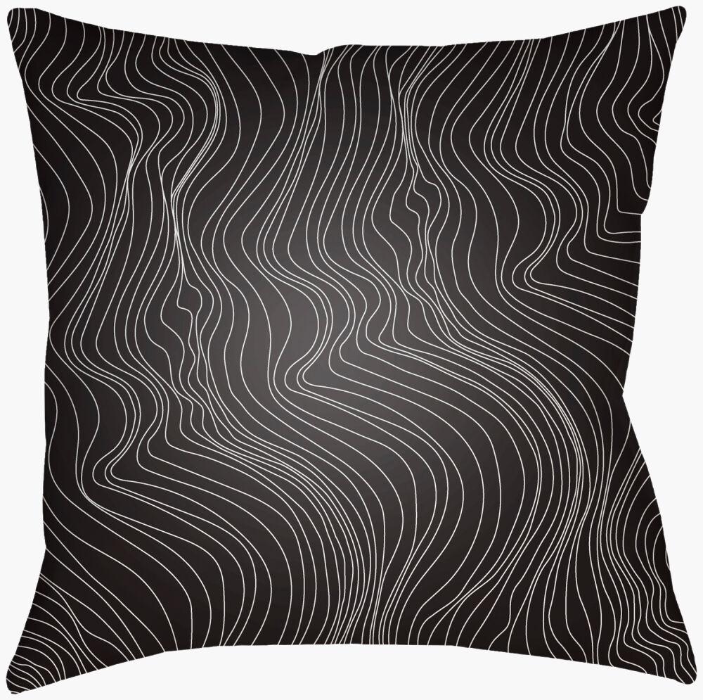 Surya Modern Lines MNL-004 Black;White 18"L x 18"W Fabric
