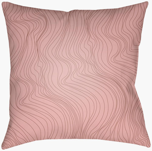 Surya Modern Lines MNL-006 Dusty Pink;Medium Brown 16"L x 16"W Fabric