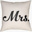 Surya Mr & Mrs MRSS-001 Black;Ivory 16"L x 16"W Fabric