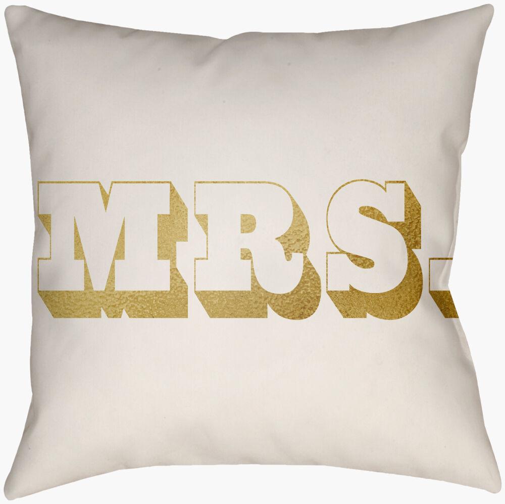 Surya Mr & Mrs MRSS-002 Ivory;Metallic Gold 16"L x 16"W Fabric