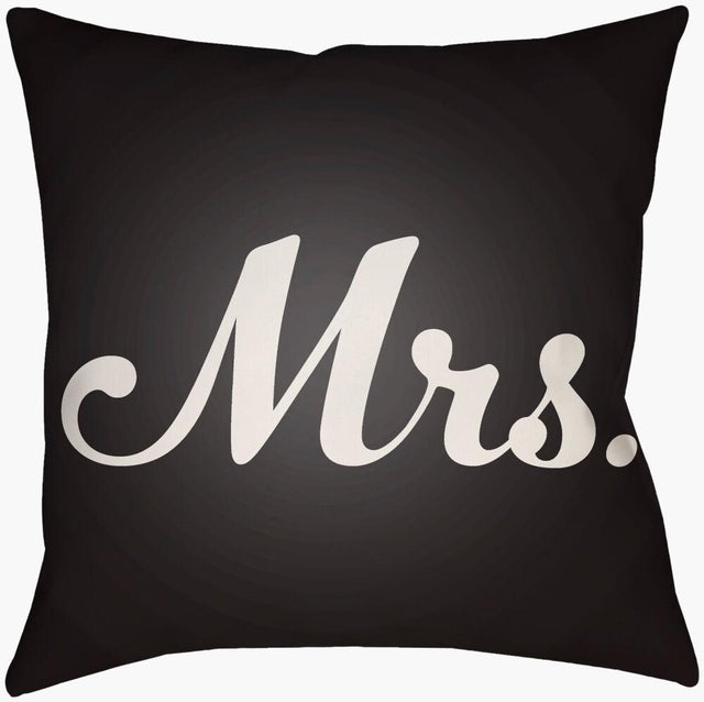 Surya Mr & Mrs MRSS-003 Black;Ivory 14"L x 22"W Fabric