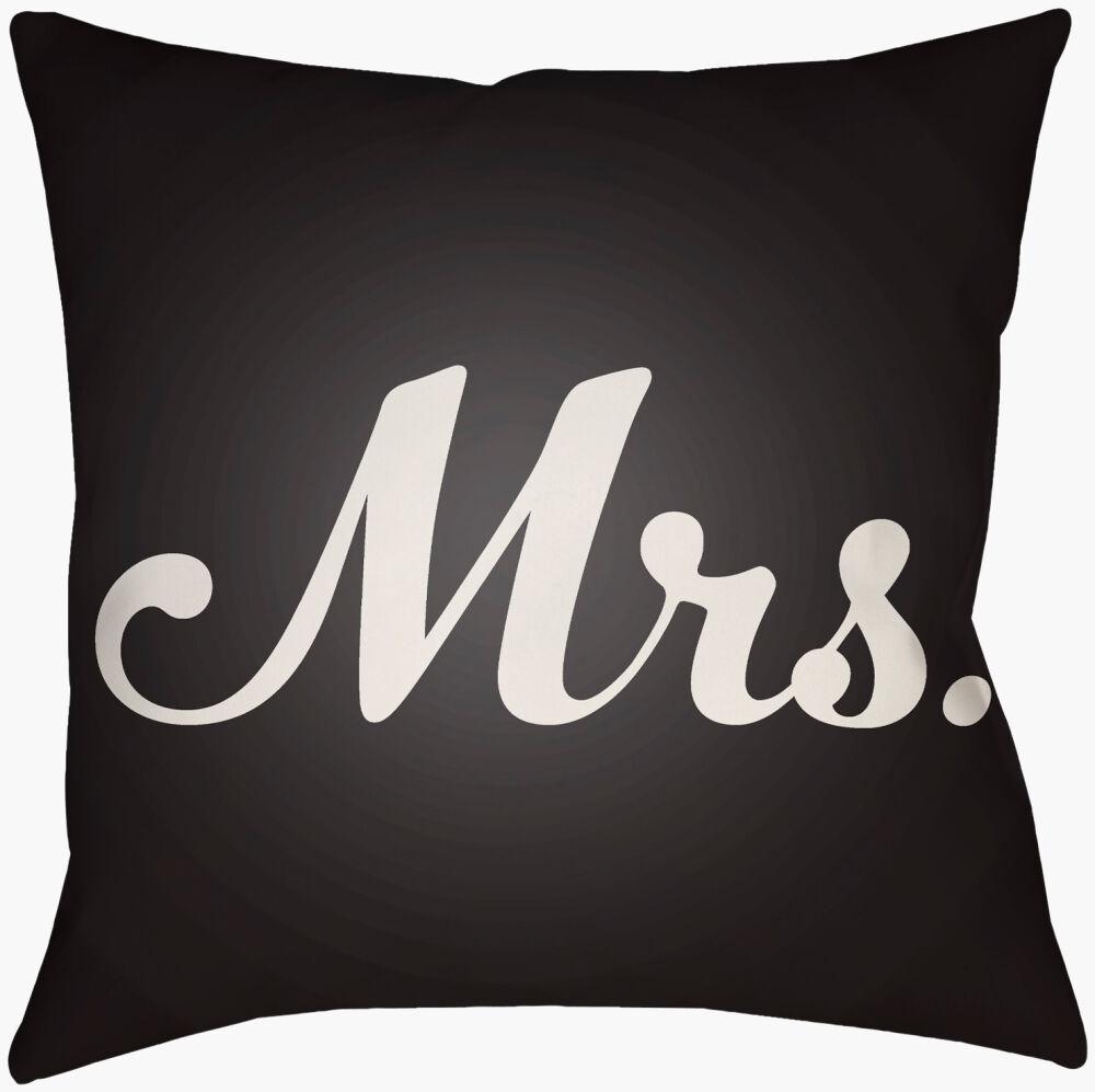 Surya Mr & Mrs MRSS-003 Black;Ivory 16"L x 16"W Fabric
