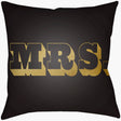 Surya Mr & Mrs MRSS-004 Black;Metallic Gold 16"L x 16"W Fabric