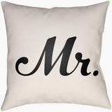 Surya Mr & Mrs MRSS-005 Black;Ivory 14"L x 22"W Fabric