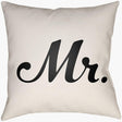 Surya Mr & Mrs MRSS-005 Black;Ivory 16"L x 16"W Fabric