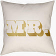 Surya Mr & Mrs MRSS-006 Ivory;Metallic Gold 14"L x 22"W Fabric