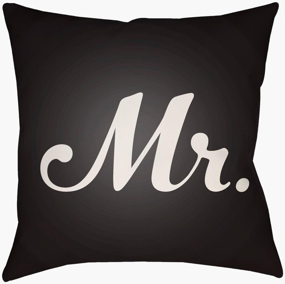 Surya Mr & Mrs MRSS-007 Black;Ivory 14"L x 22"W Fabric